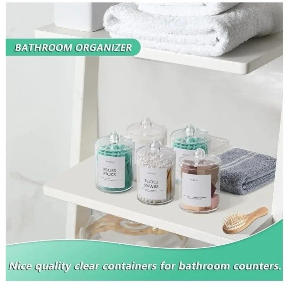 New! 4 PC Clear Plastic Bathroom Organizer Set